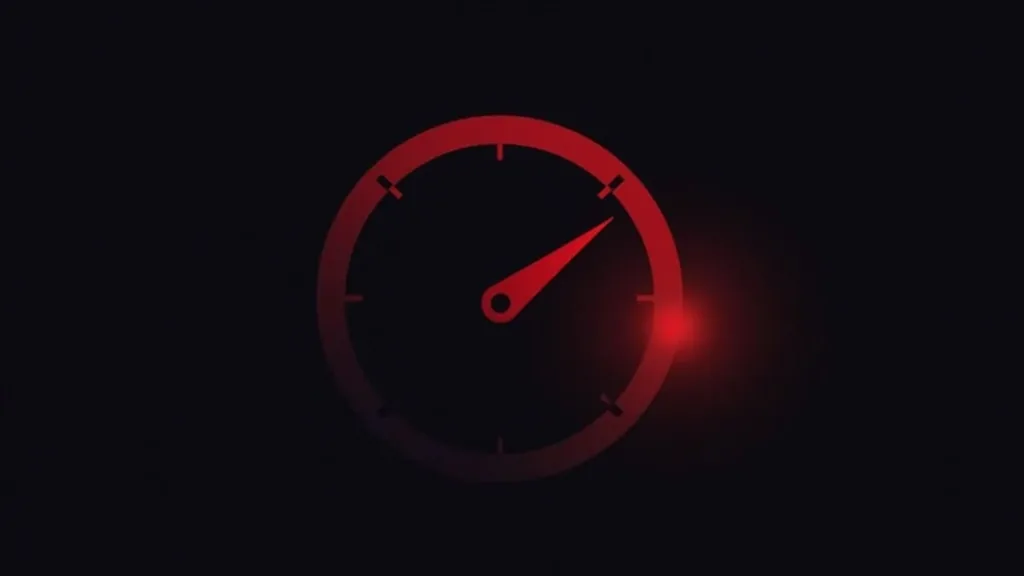 Crveni speedometer koji pokazuje brzu brzinu - simbol optimizacije brzine učitavanja sajta