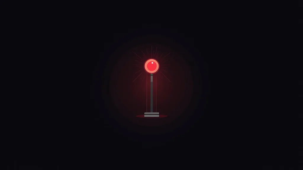 Crvena upozorenja lampa sa sjajem na crnoj pozadini - simbola za SEO greške i prepreke